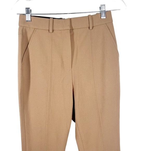 ALC Edwin Split Hem Tan Flat Front Slim Leg Trousers | 2 Long - Picture 5 of 8